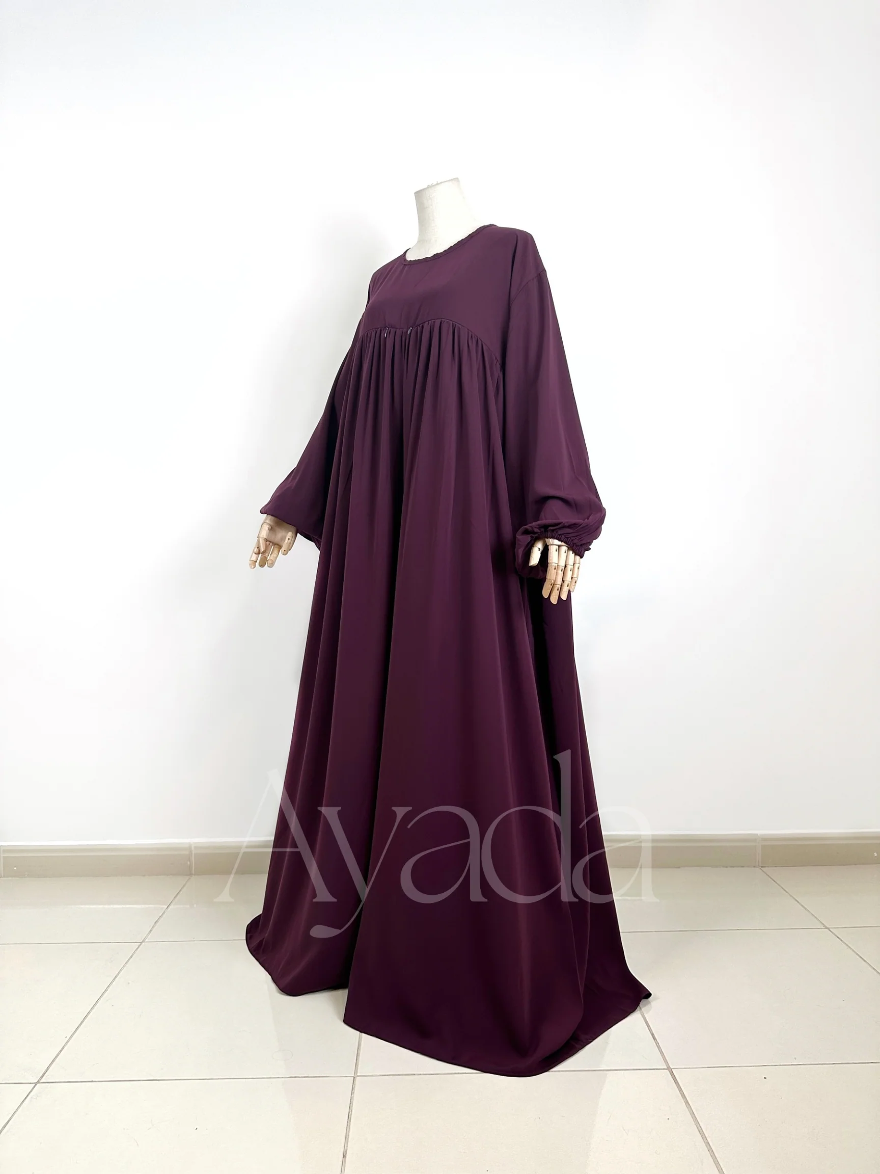 Abaya Manche Ballon Whoolpeach Royal - Image 15
