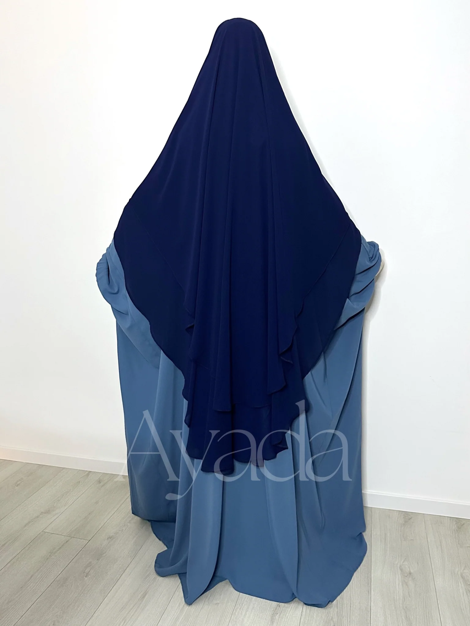 Khimar 2 voiles arrondi Mousseline - Image 18