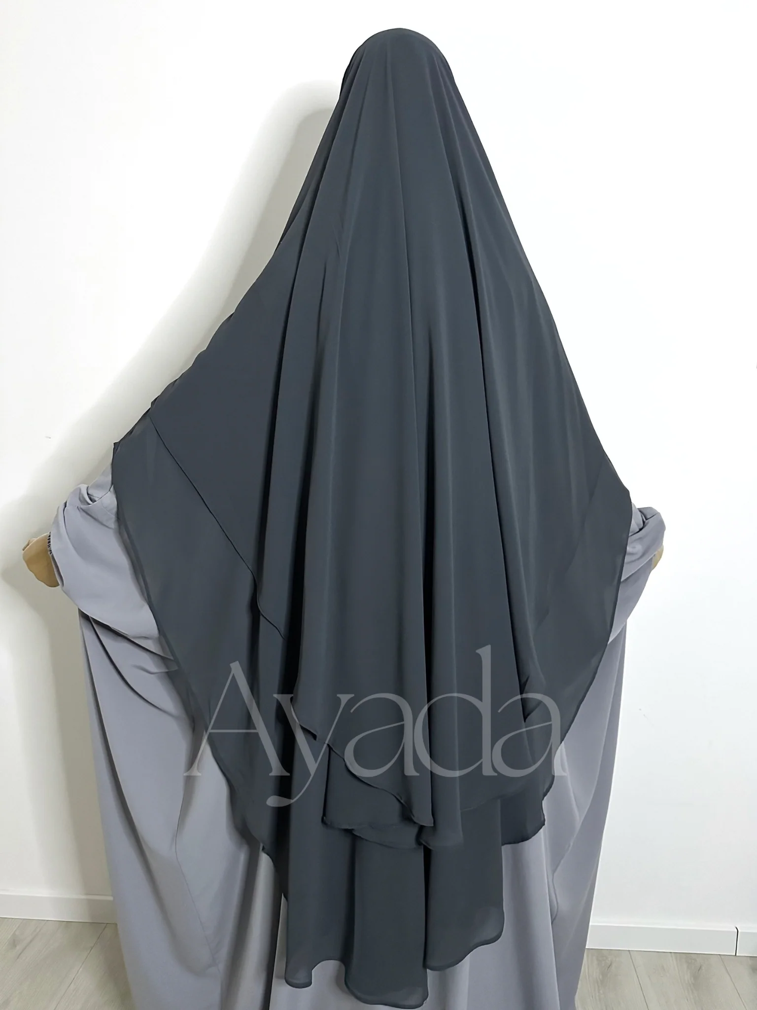 Khimar 2 voiles arrondi Mousseline - Image 22
