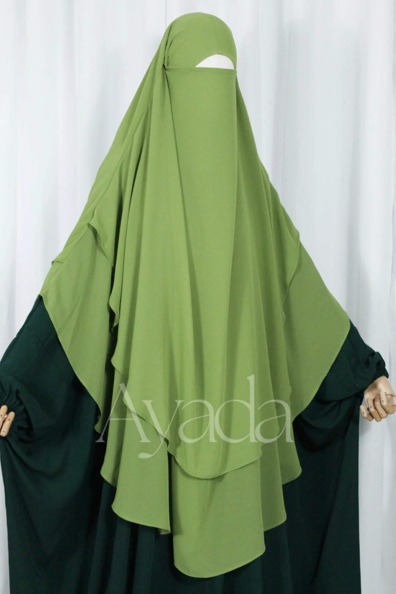 Khimar 2 voiles arrondi Mousseline - Image 32