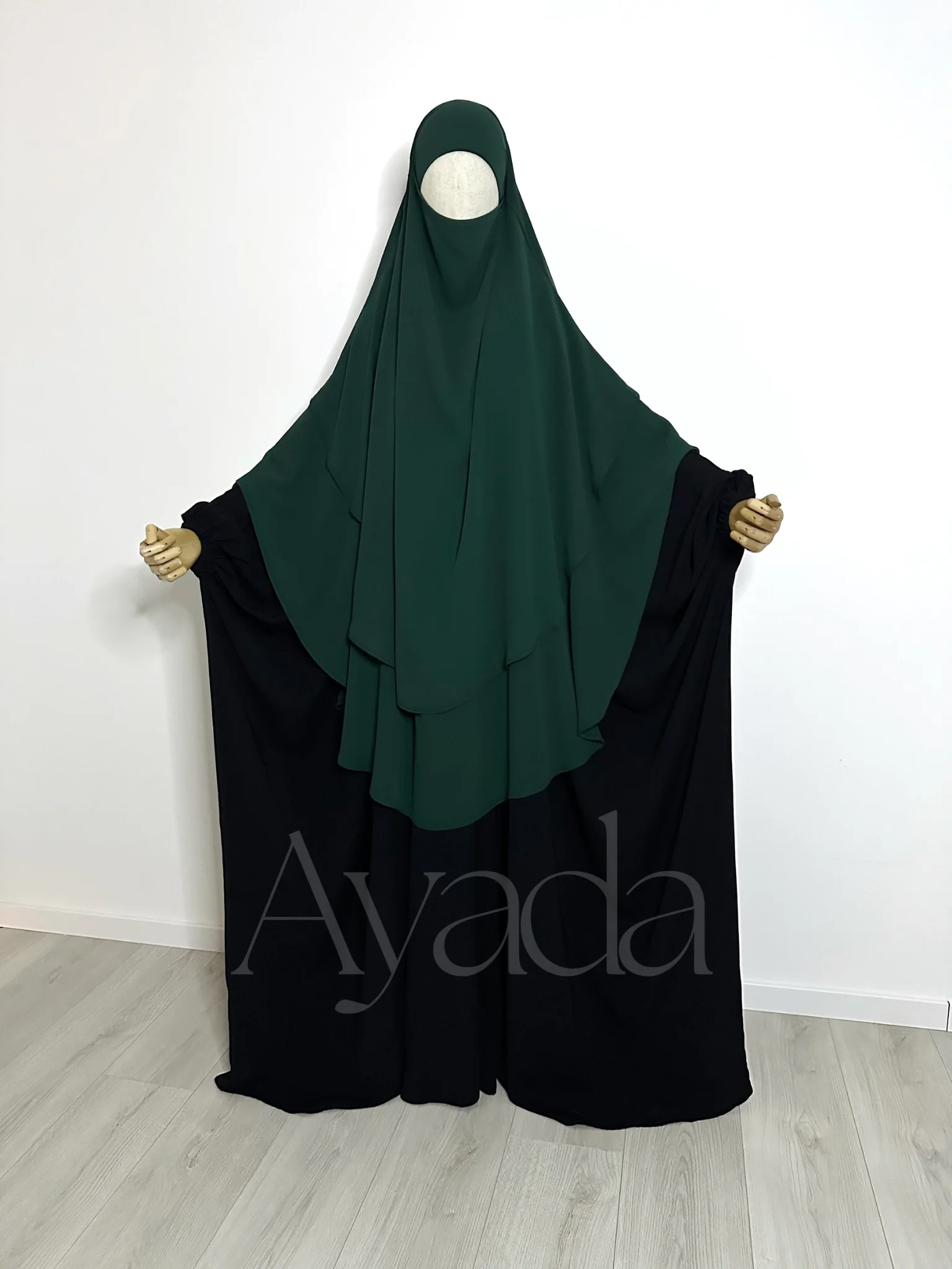 Khimar 2 voiles arrondi Mousseline - Image 4