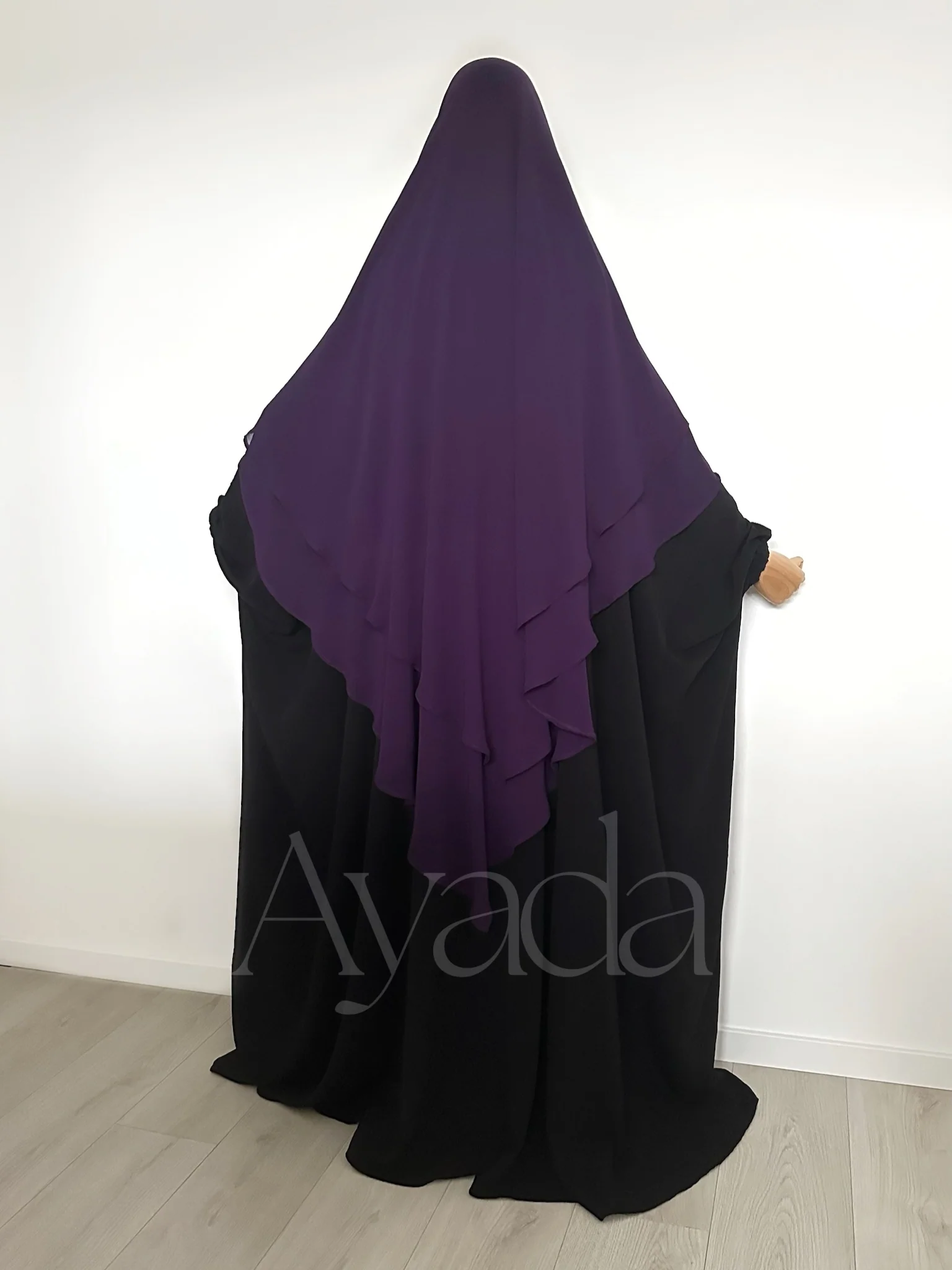 Khimar 2 voiles pointu Mousseline - Image 14