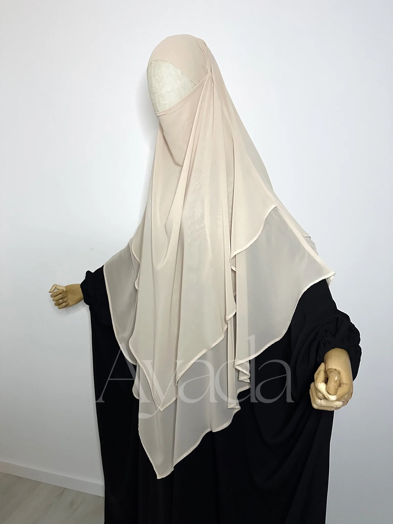 Khimar 2 voiles pointu Mousseline - Image 18