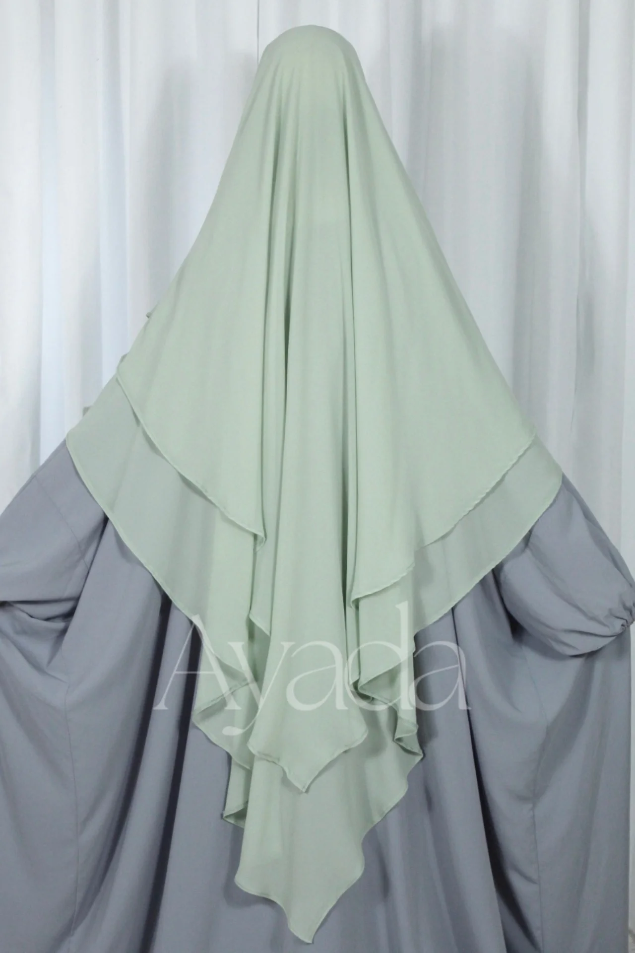 Khimar 2 voiles pointu Mousseline - Image 25