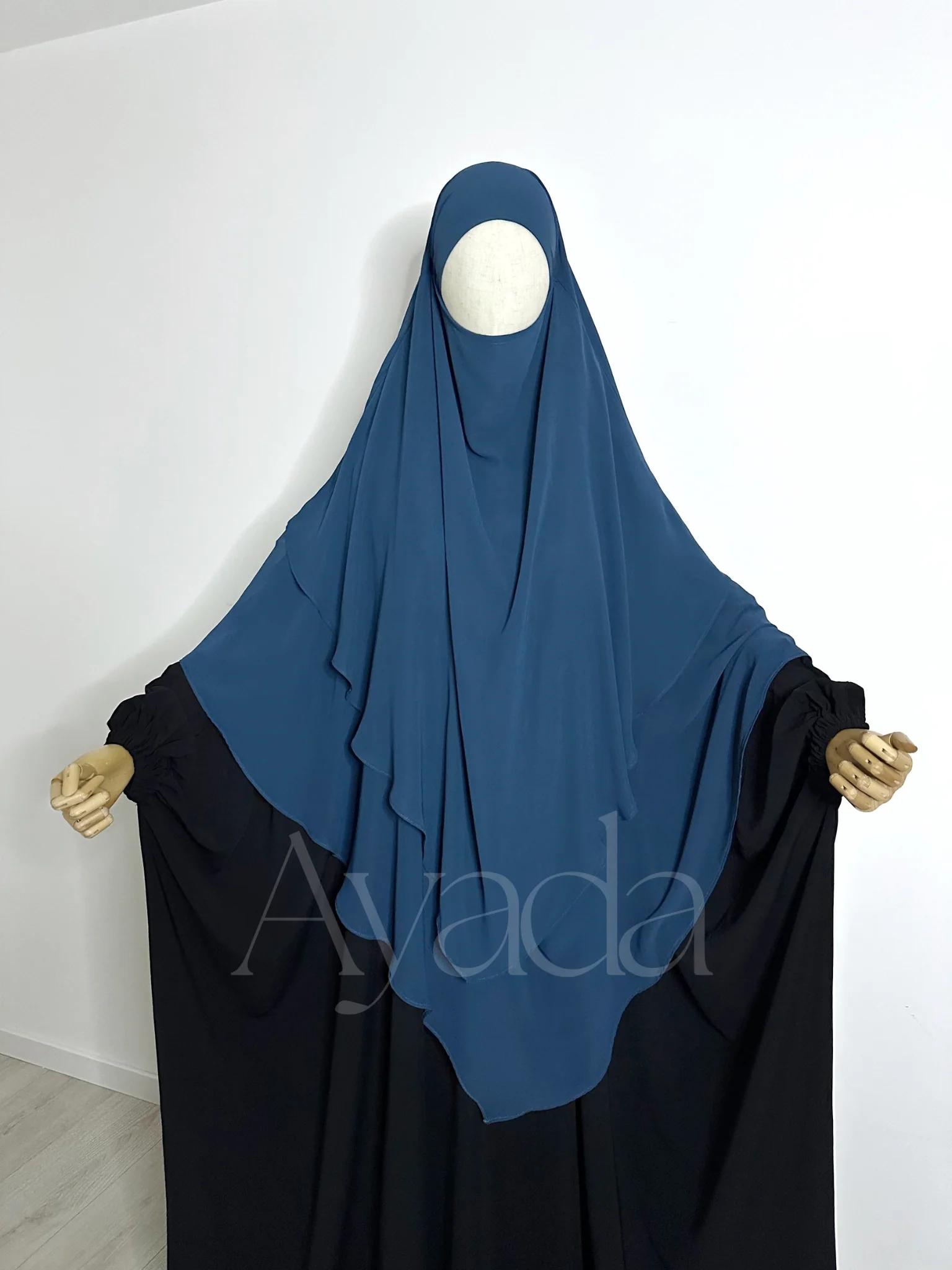 Khimar 2 voiles pointu Mousseline - Image 3