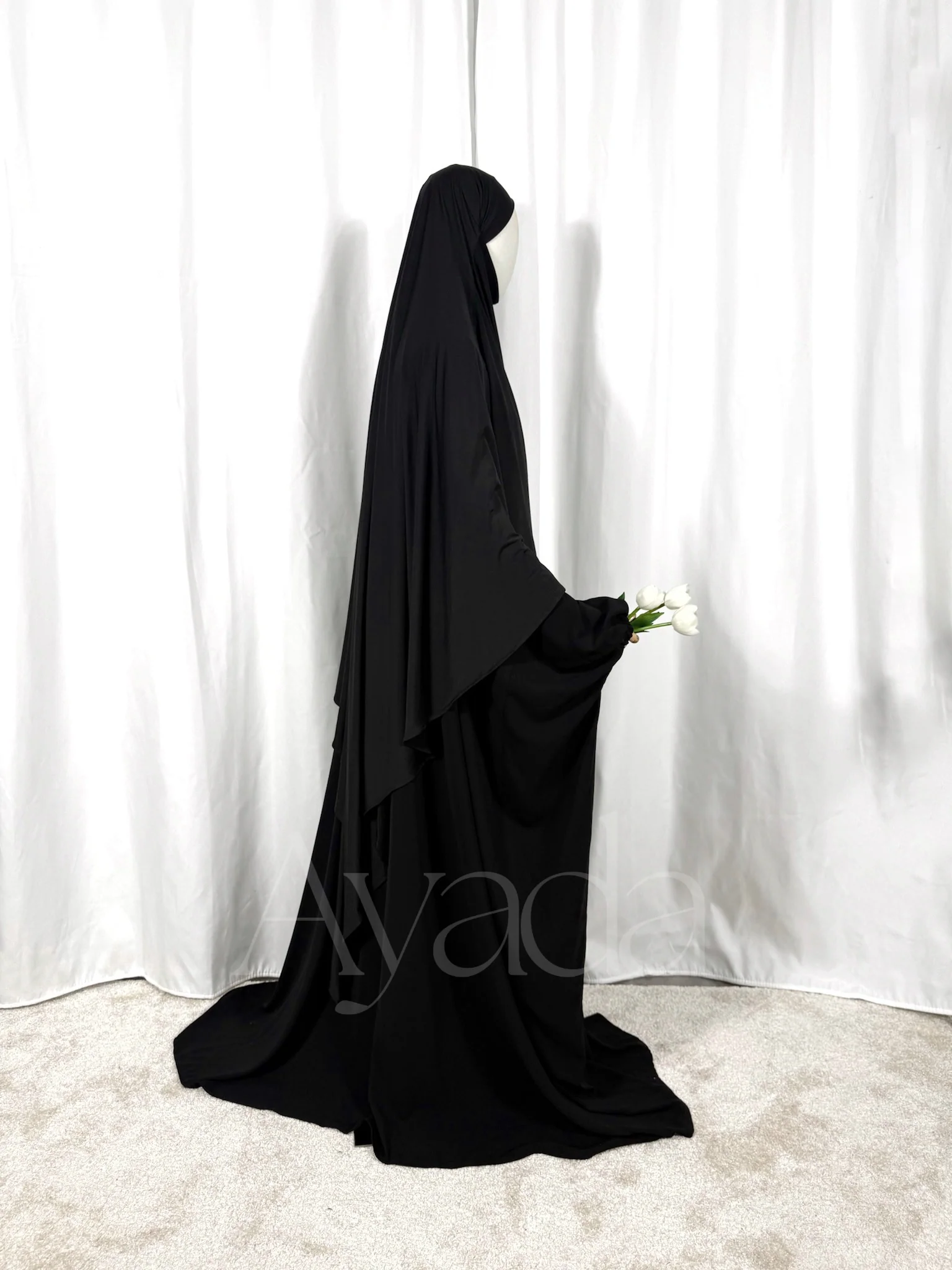 Khimar Maxi Jersey Premium Long Pointu - Image 25